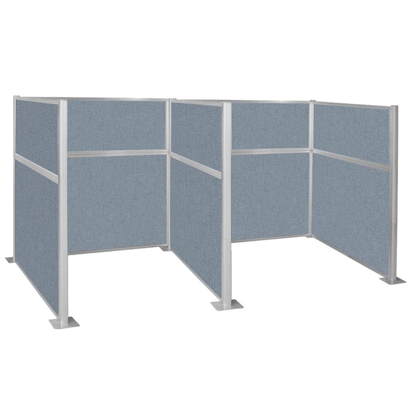 Pre-Configured Hush Panel Cubicle 6' x 6' Powder Blue Fabric